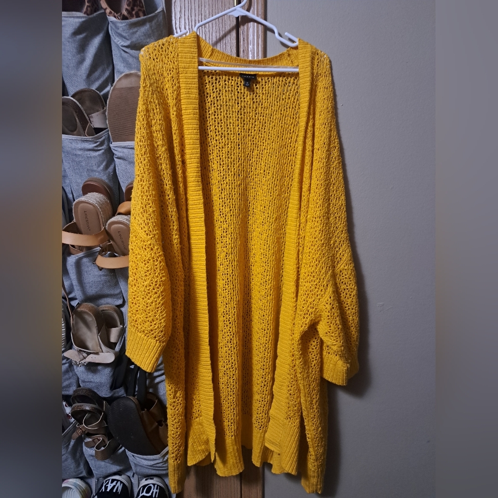 Torrid Yellow Open-Knit Women's Sweater Size 6